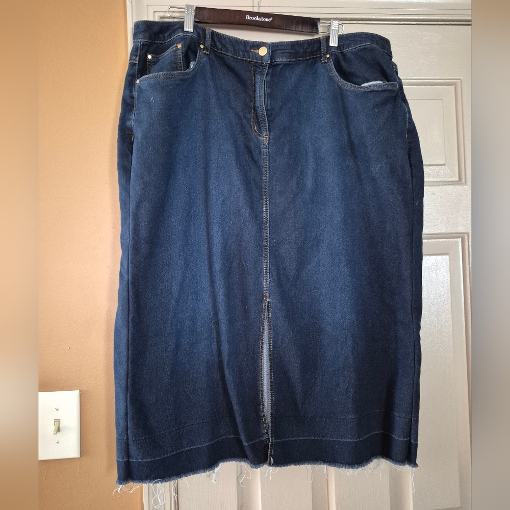 Ruby Rd. Dark Denim Skirt